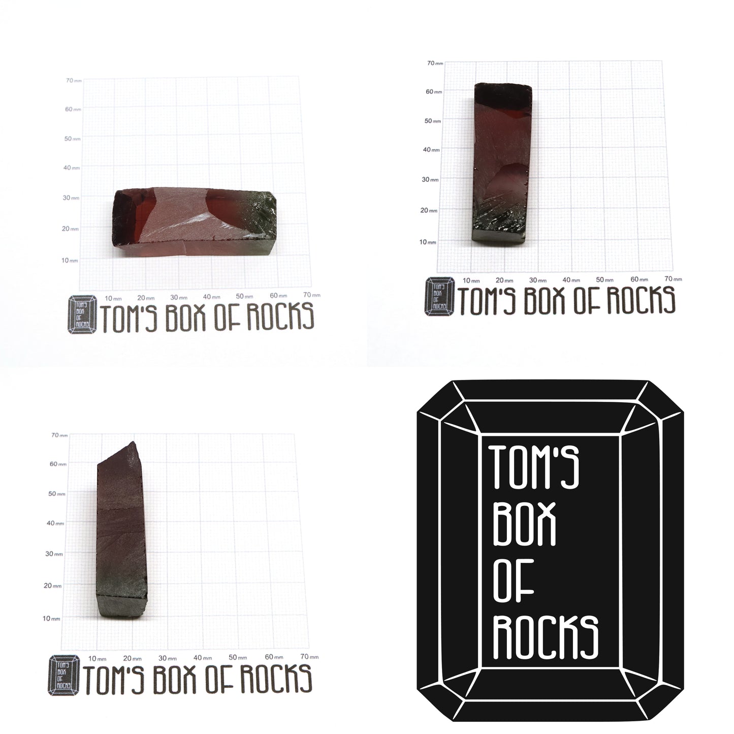Nanosital Simulated Watermelon Tourmaline (New Style) Lab Created Faceting Rough for Gem Cutting -Various Sizes
