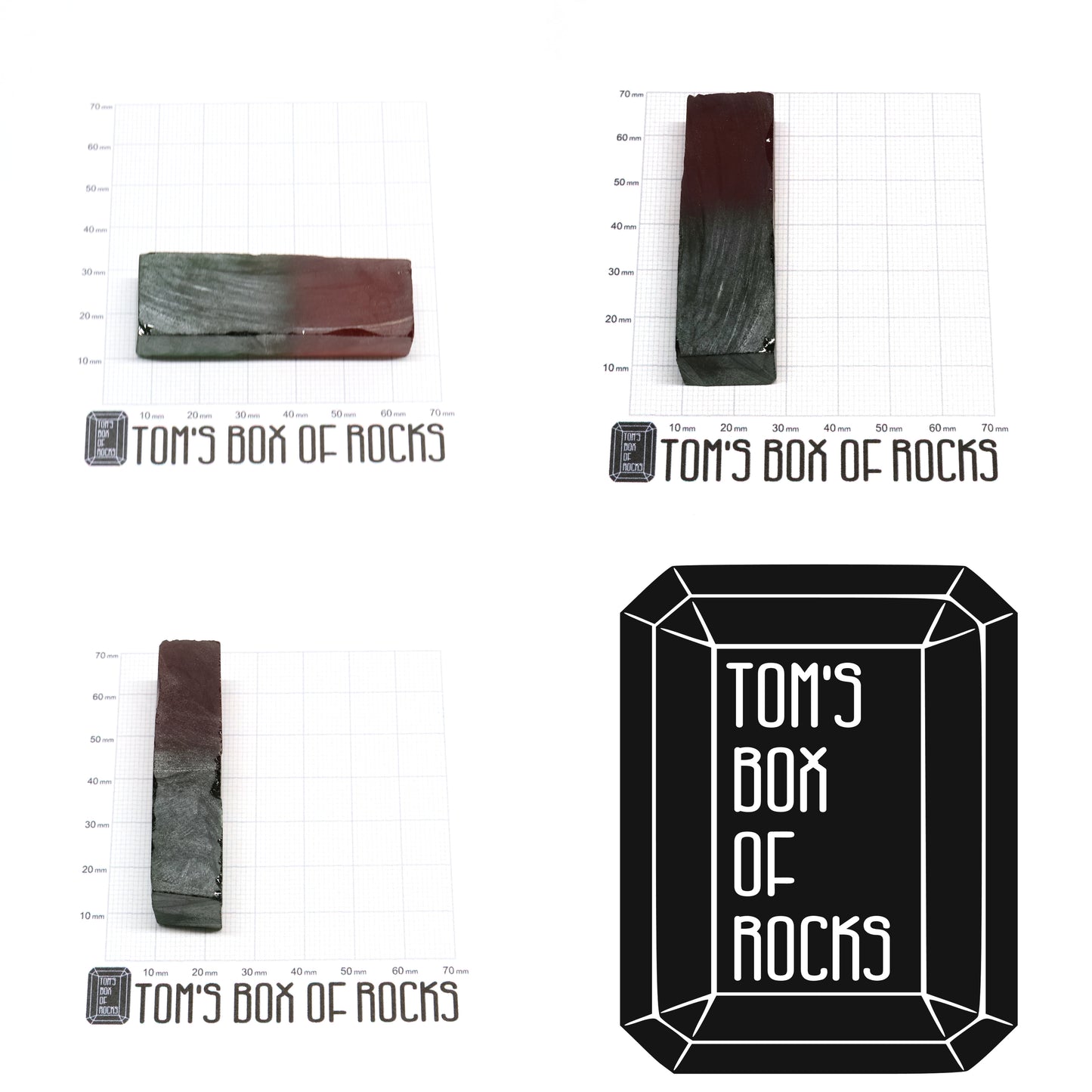 Nanosital Simulated Watermelon Tourmaline (New Style) Lab Created Faceting Rough for Gem Cutting -Various Sizes
