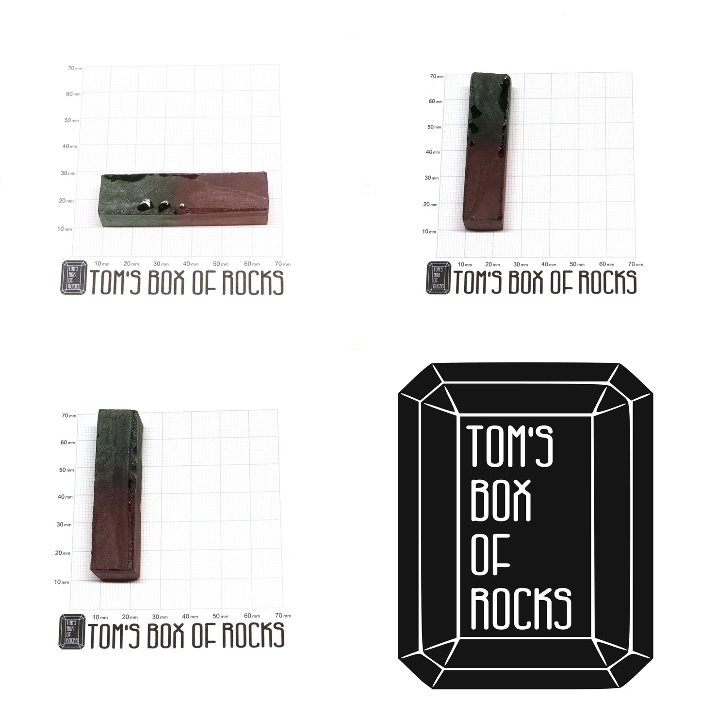 Nanosital Simulated Watermelon Tourmaline (New Style) Lab Created Faceting Rough for Gem Cutting -Various Sizes