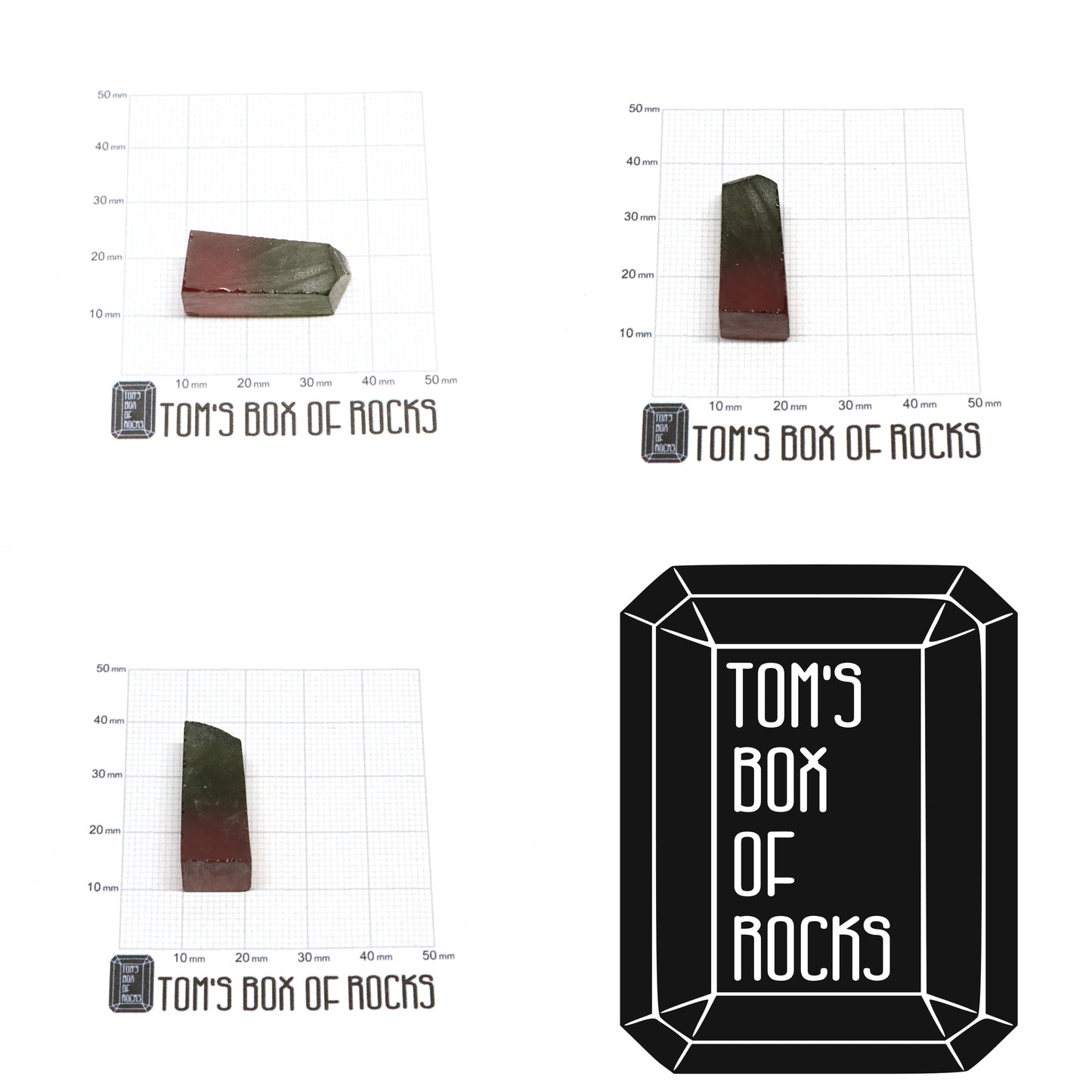 Nanosital Simulated Watermelon Tourmaline (New Style) Lab Created Faceting Rough for Gem Cutting -Various Sizes