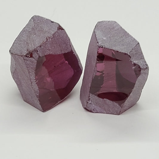 Nanosital Simulated Rhodolite Lab Created Faceting Rough for Gem Cutting - #A-2449 - Various Sizes #BEGIN
