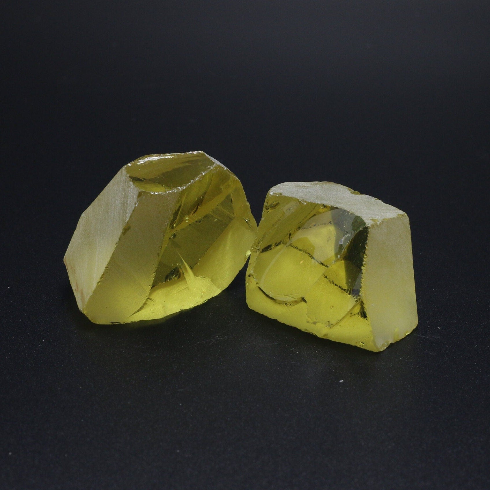 Nanosital Simulated Canary Yellow Citrine Lab Created Faceting Rough for Gem Cutting - #10 - Various Sizes : #BEGIN