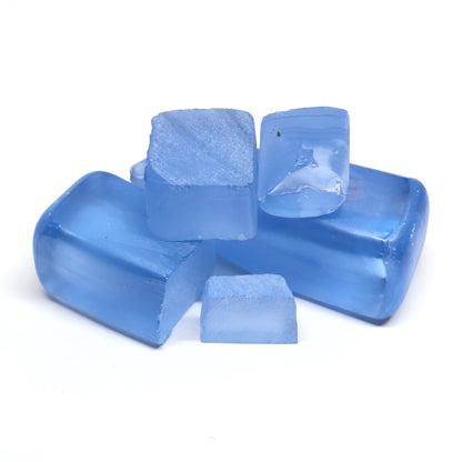 Aquamarine Blue #105 Lab Created Spinel Faceting Rough for Gem Cutting - Various Sizes : #BEGIN