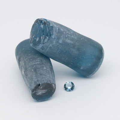 Aquamarine Medium Blue #106 Lab Created Spinel Faceting Rough for Gem Cutting - Various Sizes : #BEGIN