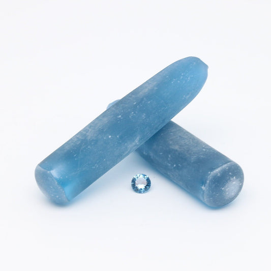 Dark Blue Aquamarine #118-Djeva Lab Created Spinel Faceting Rough for Gem Cutting - Various Sizes : #BEGIN