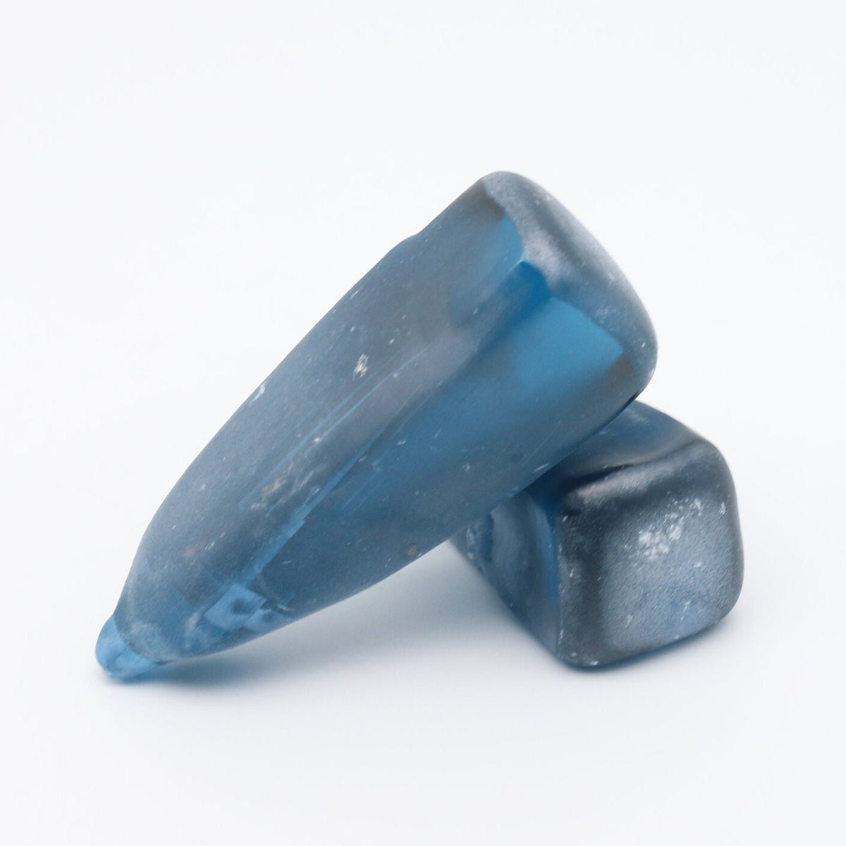 Teal Blue Mermaid #120 Lab Created Spinel Faceting Rough for Gem Cutting - Various Sizes : #BEGIN