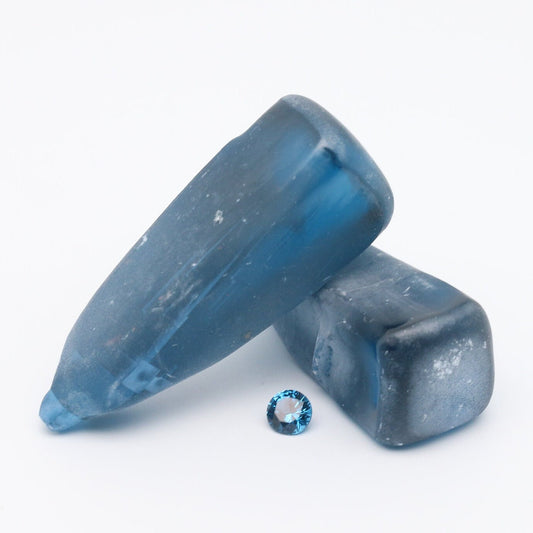 Teal Blue Mermaid #120 Lab Created Spinel Faceting Rough for Gem Cutting - Various Sizes : #BEGIN