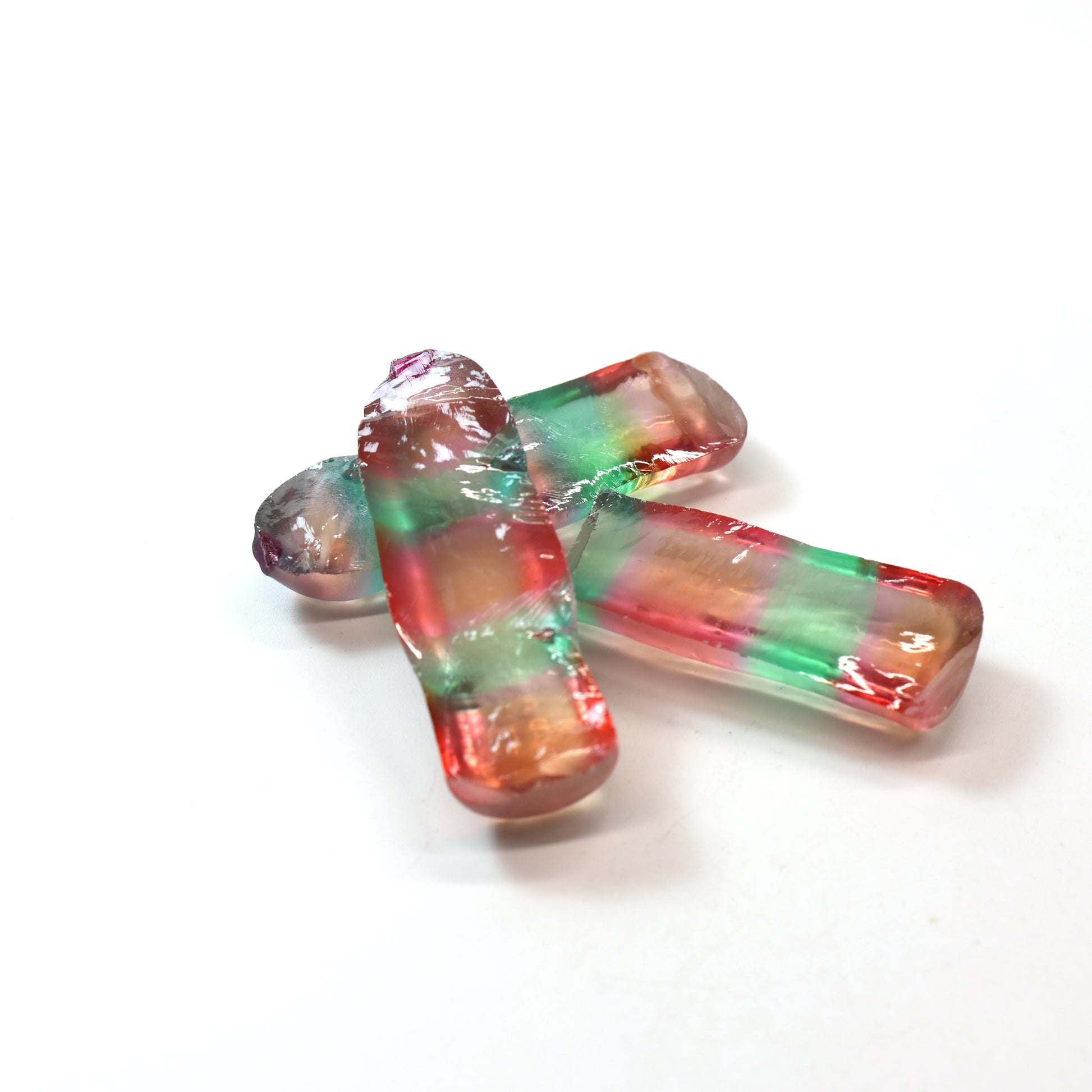 Sunrise/Green Bi-Color #16/#73 Lab Created Corundum Sapphire Faceting Rough : #BEGIN