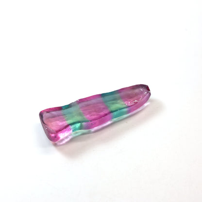Peach/Green Bi-Color #18/#73 Lab Created Corundum Sapphire Faceting Rough : #BEGIN