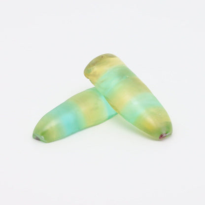 Yellow/Green Bi-Color Lab Created Corundum Sapphire Faceting Rough for Gem Cutting - Various Sizes - Split Boule : #BEGIN