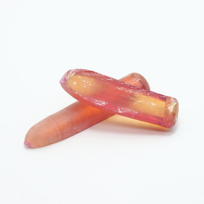 Orange #22 Lab Created Corundum Faceting Rough for Gem Cutting - Various Sizes - Split Boule : #BEGIN