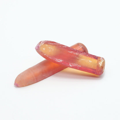 Orange #22 Lab Created Corundum Faceting Rough for Gem Cutting - Various Sizes - Split Boule : #BEGIN