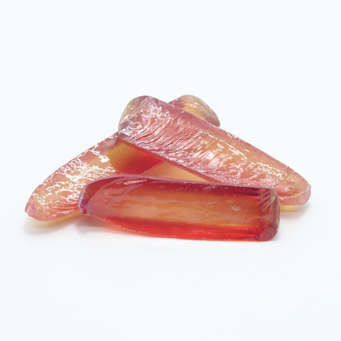 Orange #22 Lab Created Corundum Faceting Rough for Gem Cutting - Various Sizes - Split Boule : #BEGIN