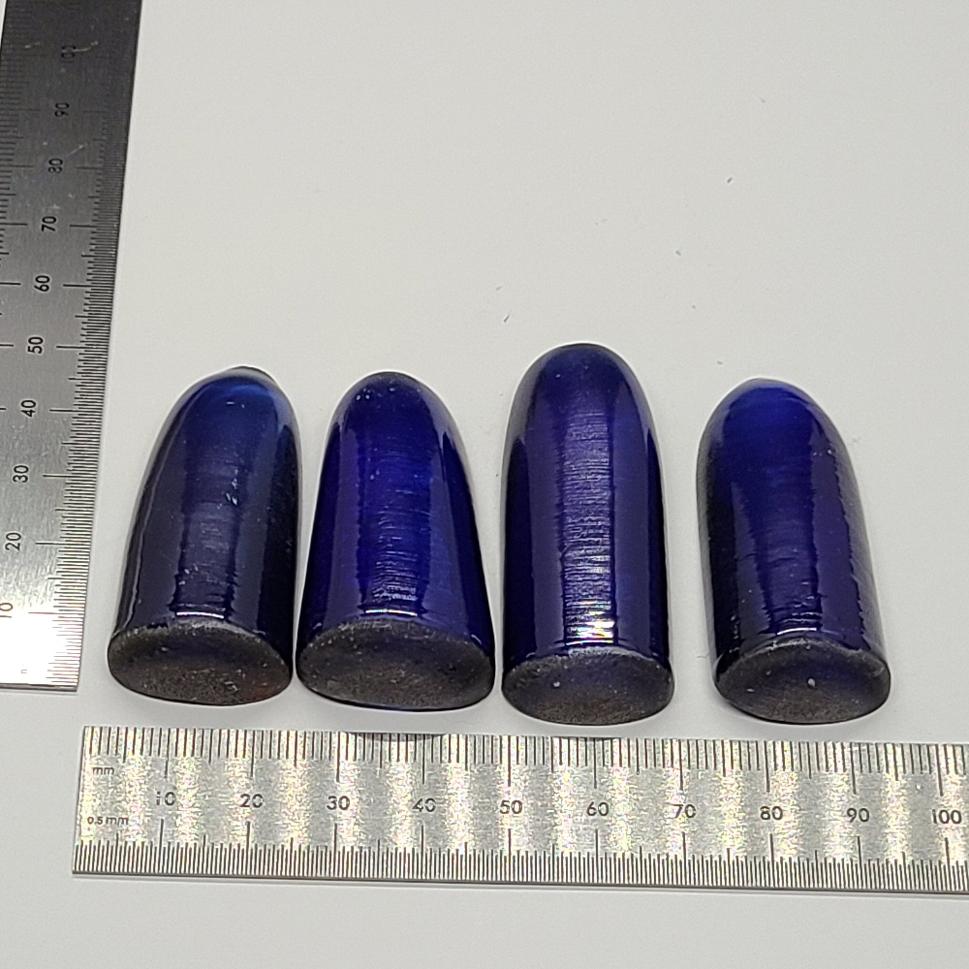 Medium Blue #33 Lab Created Corundum Sapphire Faceting Rough for Gem Cutting - Various Sizes - Split Boule : #BEGIN