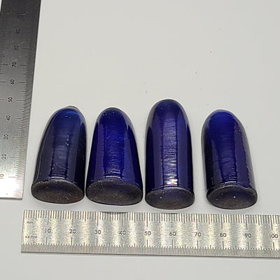Medium Blue #33 Lab Created Corundum Sapphire Faceting Rough for Gem Cutting - Various Sizes - Split Boule : #BEGIN