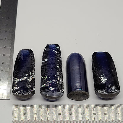 Blue #34 Lab Created Corundum Sapphire Faceting Rough for Gem Cutting - Various Sizes - Split Boule : #BEGIN
