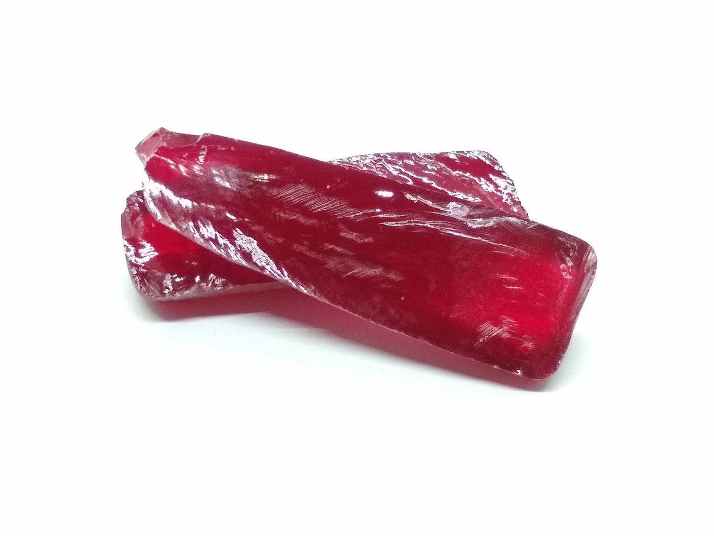 Ruby Red #5 Lab Created Corundum Sapphire Faceting Rough for Gem Cutting - Various Sizes - Split Boule : #BEGIN
