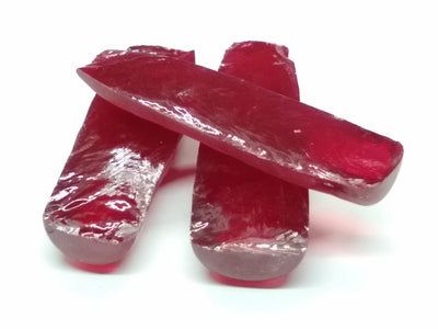 Ruby Red #5 Lab Created Corundum Sapphire Faceting Rough for Gem Cutting - Various Sizes - Split Boule : #BEGIN
