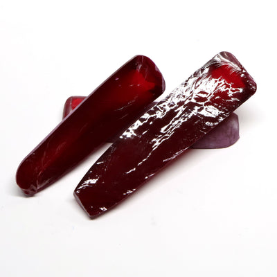 Dark Ruby Red #6 Lab Created Corundum Sapphire Faceting Rough for Gem Cutting - Various Sizes - Split Boule : #BEGIN