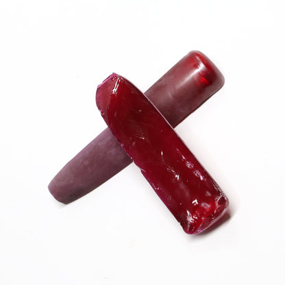 Dark Ruby Red #6 Lab Created Corundum Sapphire Faceting Rough for Gem Cutting - Various Sizes - Split Boule : #BEGIN