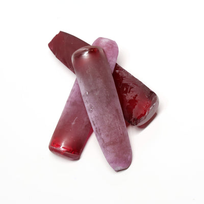 Dark Ruby Red #6 Lab Created Corundum Sapphire Faceting Rough for Gem Cutting - Various Sizes - Split Boule : #BEGIN