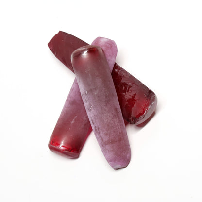 Dark Ruby Red #6 Lab Created Corundum Sapphire Faceting Rough for Gem Cutting - Various Sizes - Split Boule : #BEGIN