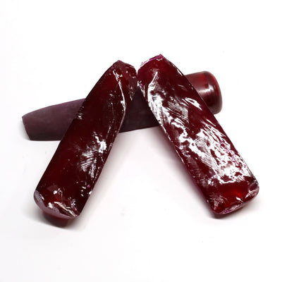 Dark Ruby Red #6 Lab Created Corundum Sapphire Faceting Rough for Gem Cutting - Various Sizes - Split Boule : #BEGIN