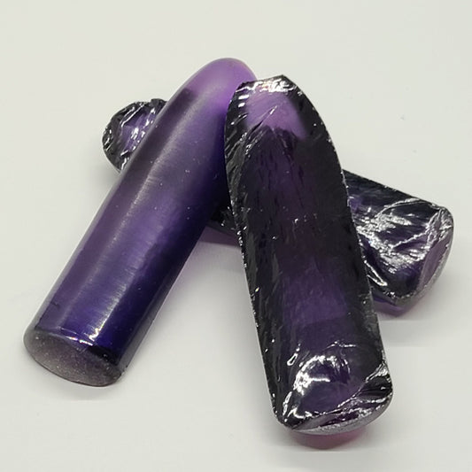 Dark Purple Kunzite #61 Lab Created Corundum Sapphire Faceting Rough for Gem Cutting - Various Sizes - Split Boule : #BEGIN