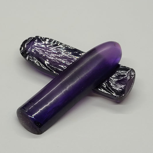 Dark Purple Kunzite #61 Lab Created Corundum Sapphire Faceting Rough for Gem Cutting - Various Sizes - Split Boule : #BEGIN
