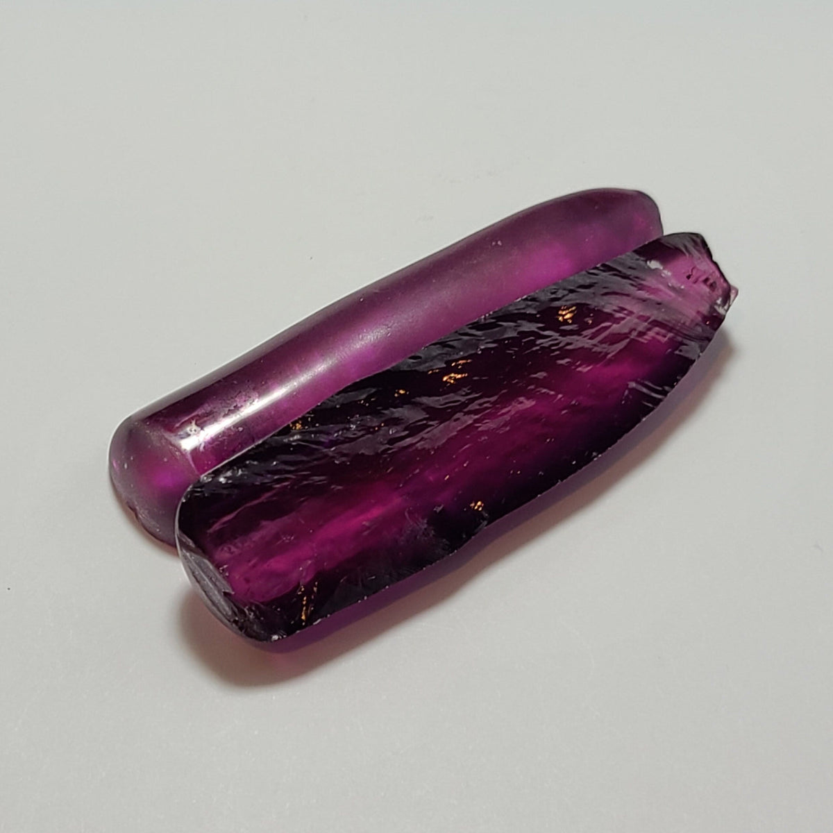 Purple #65 Lab Created Corundum Sapphire Faceting Rough for Gem Cutting - Various Sizes - Split Boule : #BEGIN