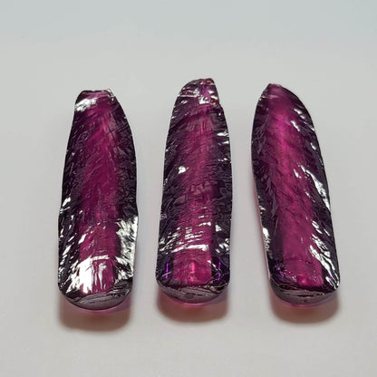 Purple #65 Lab Created Corundum Sapphire Faceting Rough for Gem Cutting - Various Sizes - Split Boule : #BEGIN