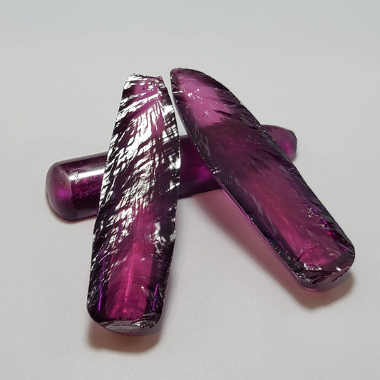 Purple #65 Lab Created Corundum Sapphire Faceting Rough for Gem Cutting - Various Sizes - Split Boule : #BEGIN
