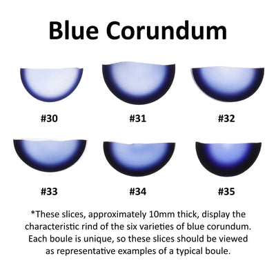 Medium Blue #33 Lab Created Corundum Sapphire Faceting Rough for Gem Cutting - Various Sizes - Split Boule : #BEGIN