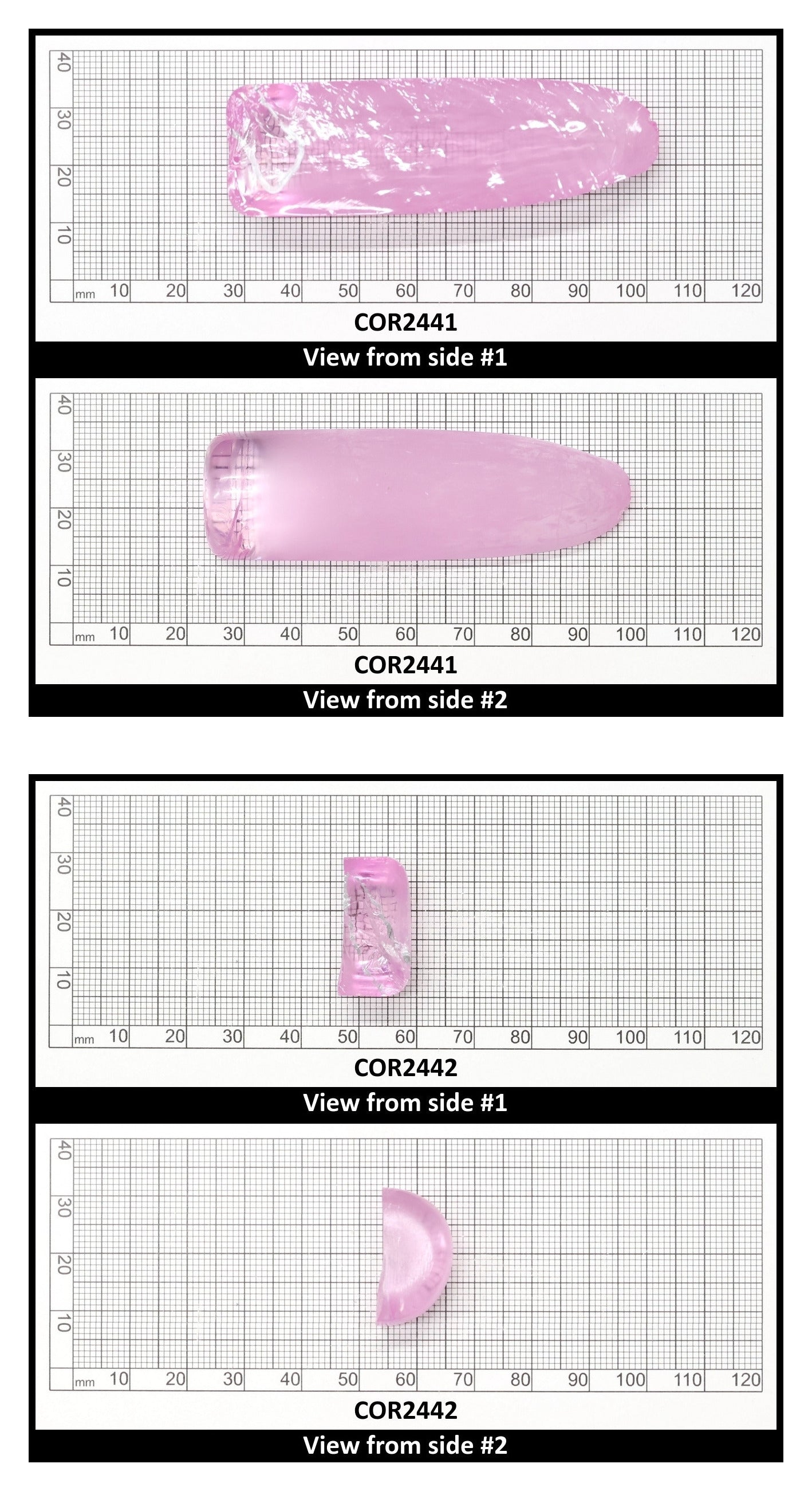 Djeva Very Light Pink #1 Lab Created Corundum Sapphire Faceting Rough for Gem Cutting - DISCONTINUED - Various Sizes - Split Boule