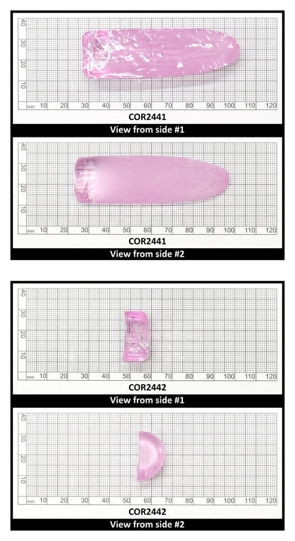Djeva Very Light Pink #1 Lab Created Corundum Sapphire Faceting Rough for Gem Cutting - DISCONTINUED - Various Sizes - Split Boule
