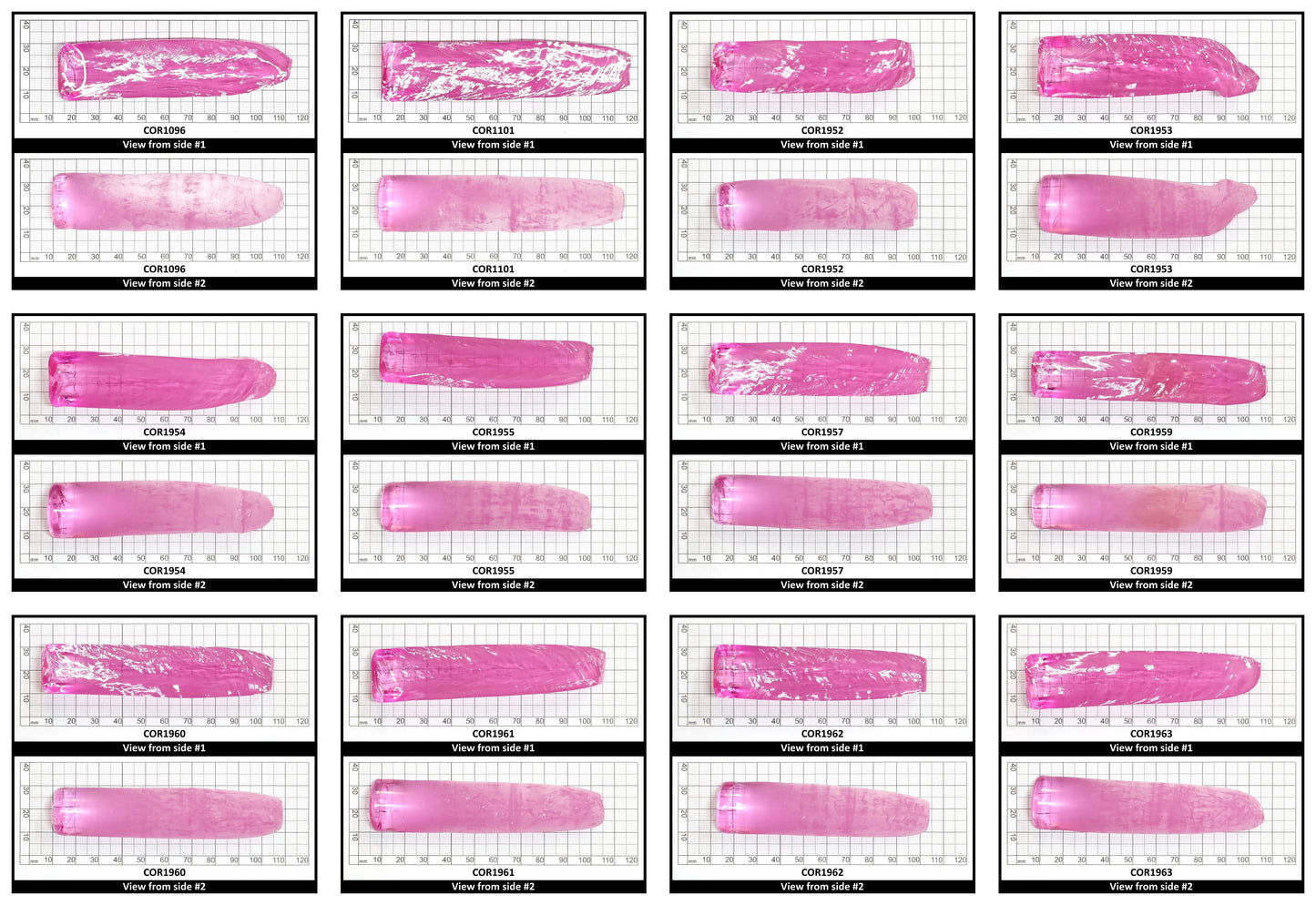 Extra Light Pink #1.25 Lab Created Corundum Sapphire Faceting Rough for Gem Cutting - Various Sizes - Split Boule