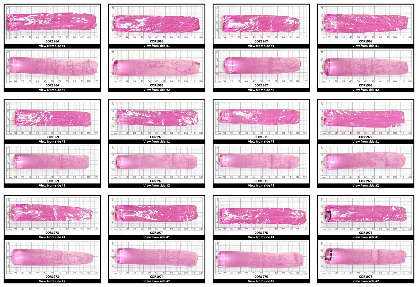 Extra Light Pink #1.25 Lab Created Corundum Sapphire Faceting Rough for Gem Cutting - Various Sizes - Split Boule