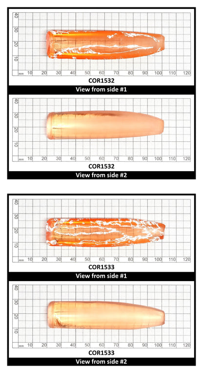 Sunrise #16 Lab Created Corundum Sapphire Faceting Rough for Gem Cutting - Various Sizes - Split Boule
