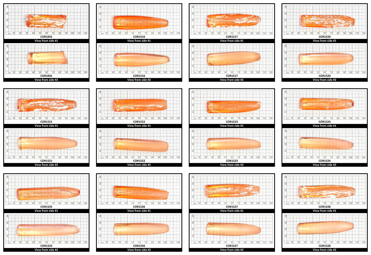 Sunrise #16 Lab Created Corundum Sapphire Faceting Rough for Gem Cutting - Various Sizes - Split Boule