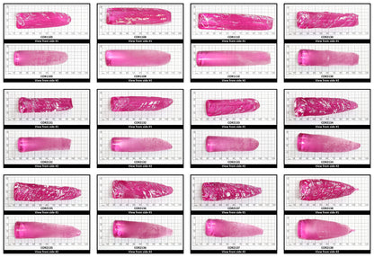 Light Bright Pink #2 Lab Created Corundum Sapphire Faceting Rough for Gem Cutting - Various Sizes - Split Boule