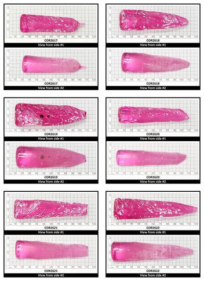 Light Bright Pink #2 Lab Created Corundum Sapphire Faceting Rough for Gem Cutting - Various Sizes - Split Boule