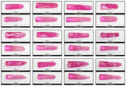 Light Bright Pink #2 Lab Created Corundum Sapphire Faceting Rough for Gem Cutting - Various Sizes - Split Boule