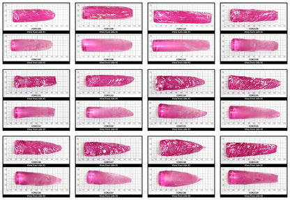 Light Bright Pink #2 Lab Created Corundum Sapphire Faceting Rough for Gem Cutting - Various Sizes - Split Boule