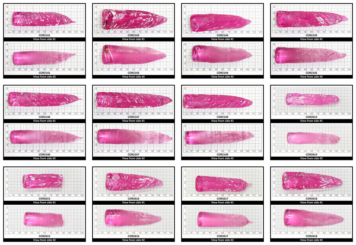 Light Bright Pink #2 Lab Created Corundum Sapphire Faceting Rough for Gem Cutting - Various Sizes - Split Boule
