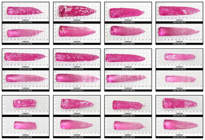 Light Bright Pink #2 Lab Created Corundum Sapphire Faceting Rough for Gem Cutting - Various Sizes - Split Boule