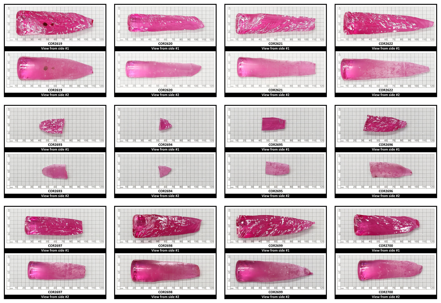 Light Bright Pink #2 Lab Created Corundum Sapphire Faceting Rough for Gem Cutting - Various Sizes - Split Boule