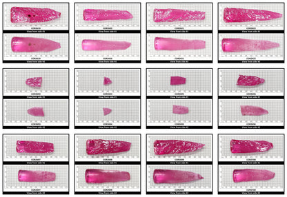 Light Bright Pink #2 Lab Created Corundum Sapphire Faceting Rough for Gem Cutting - Various Sizes - Split Boule