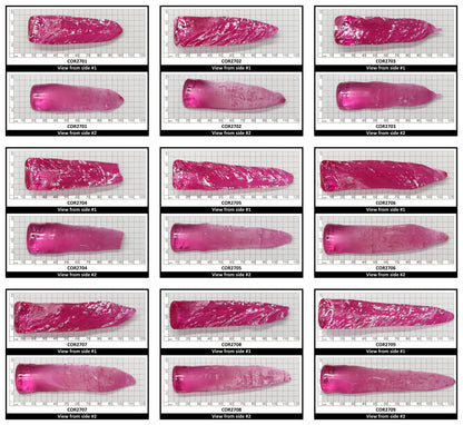 Light Bright Pink #2 Lab Created Corundum Sapphire Faceting Rough for Gem Cutting - Various Sizes - Split Boule