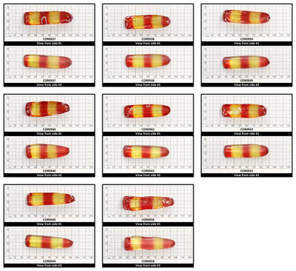 Yellow/Padparadscha Orange Bi-Color Lab Created Corundum Sapphire Faceting Rough Gem Cutting - Various Sizes - Split Boule