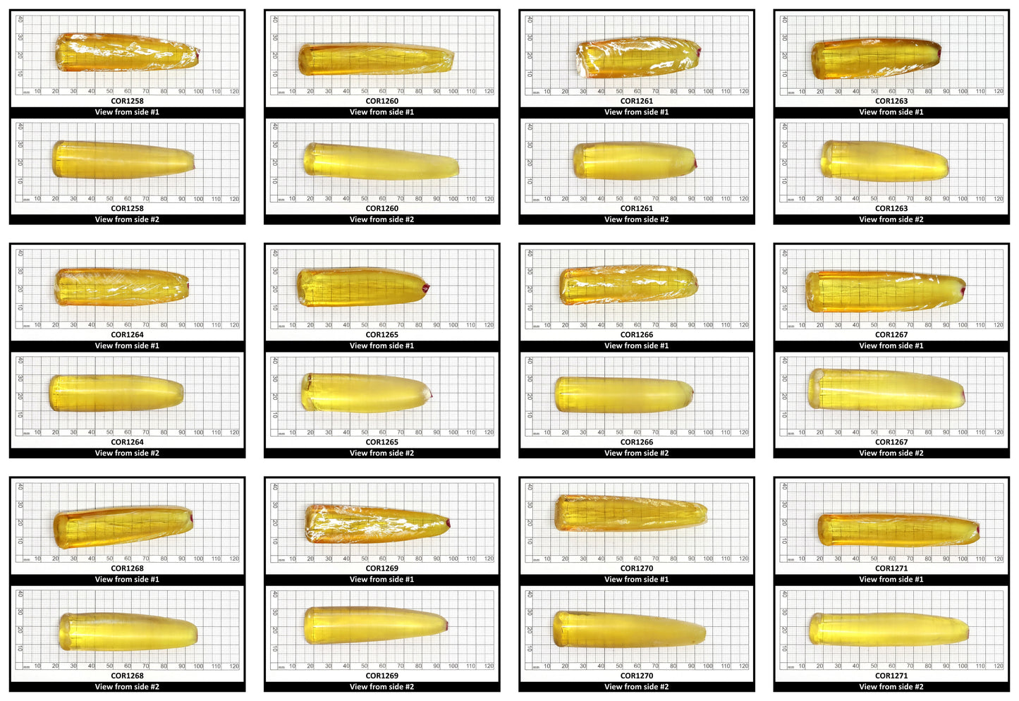 Yellow Topaz #20 Lab Created Corundum Sapphire Faceting Rough for Gem Cutting - Various Sizes - Split Boule